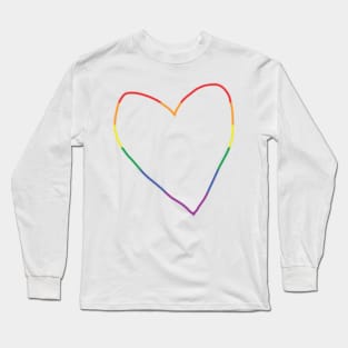 Pride Stripes Heart Line Valentines Day Long Sleeve T-Shirt